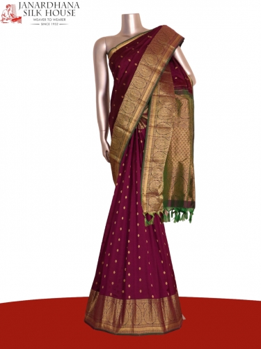 Traditional Contrast Wedding South Silk Saree